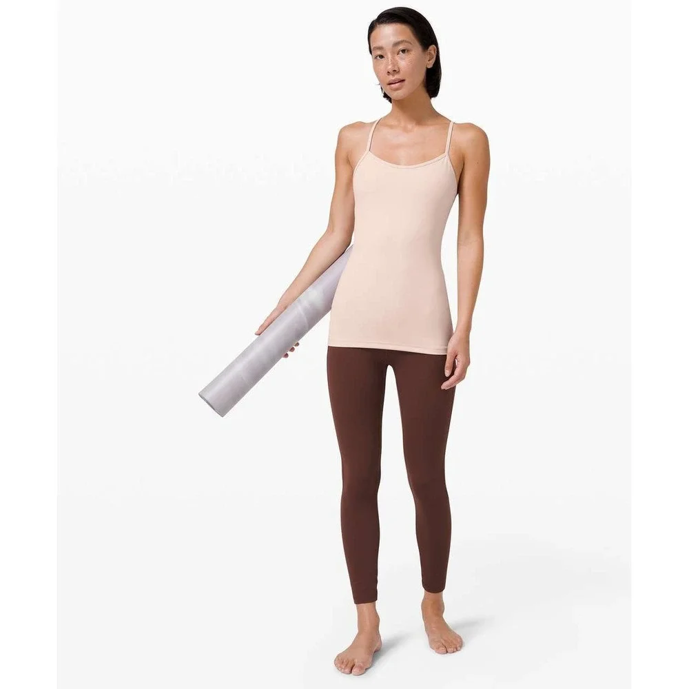 Lululemon Women Power Y Tank Size 12 Silk Rose Minimalist Yoga Athleisure